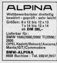 Alpinaräder - auch für Opel
