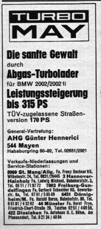 Anzeige MAY-Turbo 170/315 PS